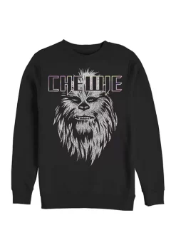 Budget 😀 Star Wars Chewie Face Graphic Crew Fleece Sweatshirt 😀
