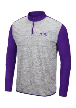 Flash Sale 😀 Colosseum Athletics NCAA TCU Horned Frogs Color Block 1/4 Zip 👕 Shirt 😀