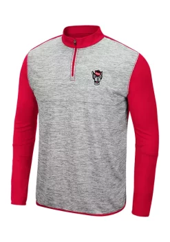 Outlet 🤩 Colosseum Athletics NCAA NC State Wolfpack Color Block 1/4 Zip 👚 Shirt 💯