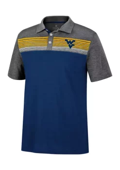 Discount 😀 Colosseum Athletics NCAA West Virginia Mountaineers Short Sleeve Polo 👕 Shirt ✔️
