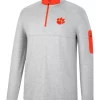 Cheapest 🔥 Colosseum Athletics NCAA Clemson Tigers Country Club Quarter Zip Pullover ✔️