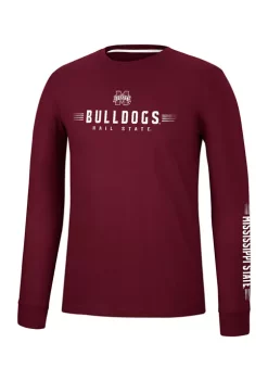 Promo 💯 Colosseum Athletics NCAA Mississippi State Bulldogs Spackler Long Sleeve Graphic T-Shirt 🎁