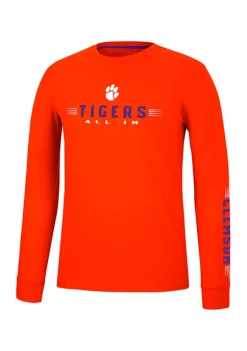 Flash Sale 🔔 Colosseum Athletics NCAA Clemson Tigers Spackler Long Sleeve Graphic T-Shirt 🧨
