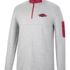 Deals ✨ Colosseum Athletics NCAA Arkansas Razorbacks Country Club Quarter Zip Pullover ⌛