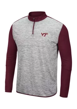 Promo 😀 Colosseum Athletics NCAA Virginia Tech Hokies Color Block 1/4 Zip 👚 Shirt 😉