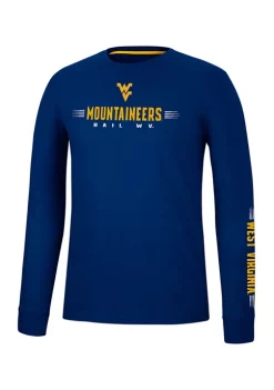 Hot Sale ⌛ Colosseum Athletics NCAA West Virginia Mountaineers Spackler Long Sleeve Graphic T-Shirt 🌟
