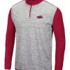 Budget ⌛ Colosseum Athletics NCAA Arkansas Razorbacks Color Block 1/4 Zip 👕 Shirt ⌛