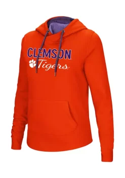 Hot Sale 🎁 Colosseum Athletics NCAA Clemson Tigers Graphic Crossover Pullover Hoodie 😍