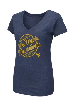 Cheapest 👏 Colosseum Athletics NCAA West Virginia Mountaineers V-Neck T-Shirt 💯