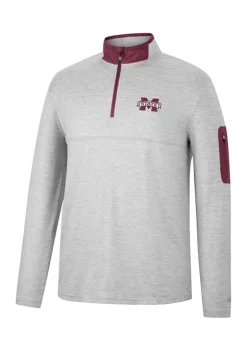 Top 10 👍 Colosseum Athletics NCAA Mississippi State Bulldogs Country Club Quarter Zip Pullover 🔥