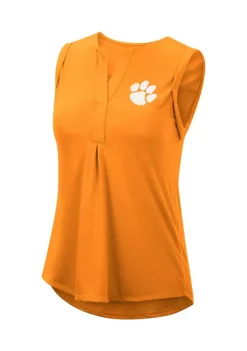 Cheapest 🥰 Colosseum Athletics NCAA Clemson Tigers Split Neck Logo Tank ❤️