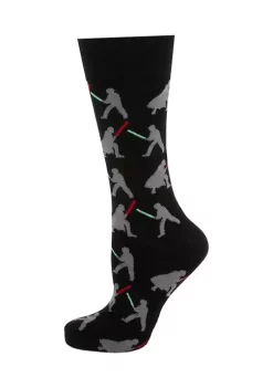 Coupon ✨ Star Wars Vader v. Luke Lightsaber Battle Black 🧦 Socks 😍