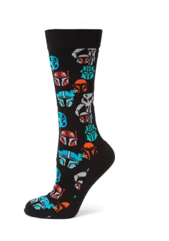 Hot Sale ⌛ Star Wars Mandalorian Helmet Multi Colored Black Sock 😉 -Star Wars Sales Shop Belk 471