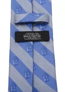 New 🥰 Star Wars R2D2 Blue and Grey Stripe Tie 🔥 -Star Wars Sales Shop Belk 493
