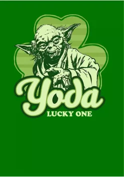Flash Sale 👏 Star Wars Yoda Lucky Retro Graphic T-shirt 💯 -Star Wars Sales Shop Belk 523