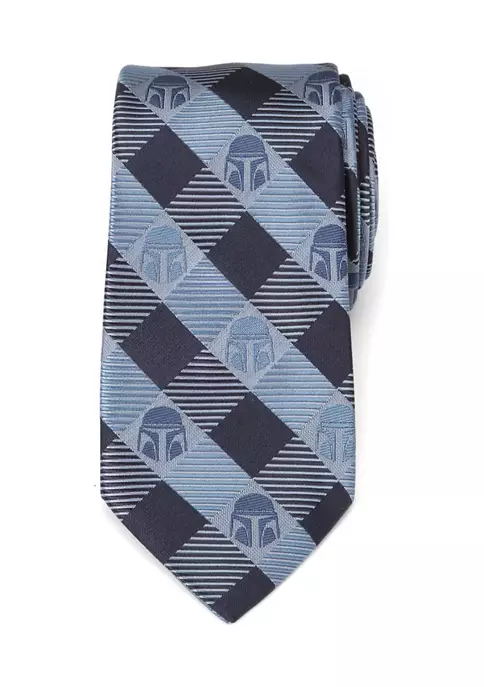 Best Sale 👏 Star Wars Mando Helmet Check Blue Tie 👏 4 Best Sale 👏 Star Wars Mando Helmet Check Blue Tie 👏 - Image 2