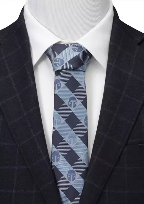 Best Sale 👏 Star Wars Mando Helmet Check Blue Tie 👏 7 Best Sale 👏 Star Wars Mando Helmet Check Blue Tie 👏 - Image 5