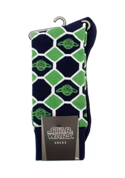 Deals ⭐ Star Wars Yoda Navy Checker 🧦 Socks 🥰 -Star Wars Sales Shop Belk 618