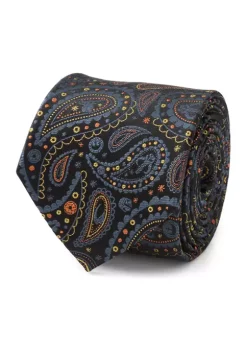 Budget 🎁 Star Wars Mandalorian Black Paisley Tie 🎉 -Star Wars Sales Shop Belk 646