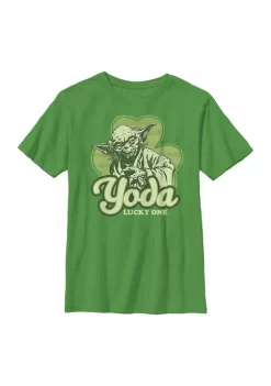 Promo ✨ Star Wars Yoda Lucky Retro Graphic T-Shirt 🌟 -Star Wars Sales Shop Belk 933